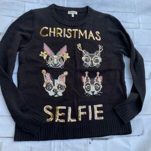 Self Esteem Black Christmas Selfie Sweater